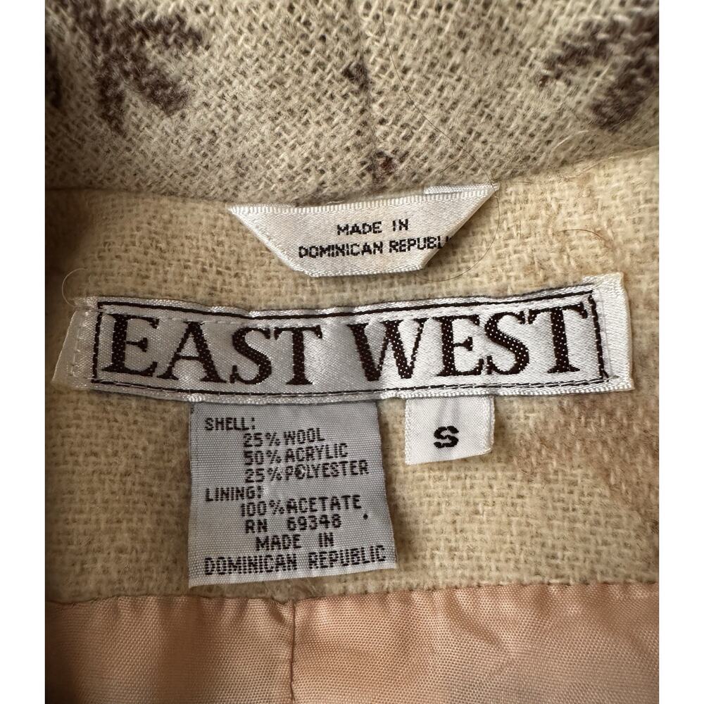 East West Vintage Wool Blend Jacket Women’s Rustic Design Size S - Picture 7 of 8